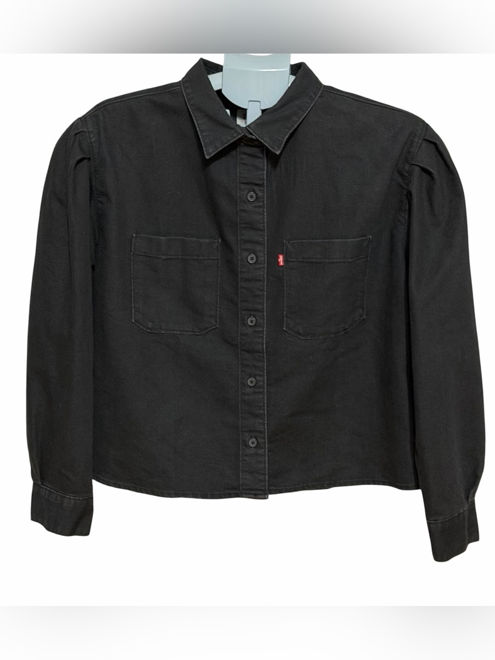 Vintage Levi’s Women’s Medium Black Button Front Shirt Jacket Red Tab